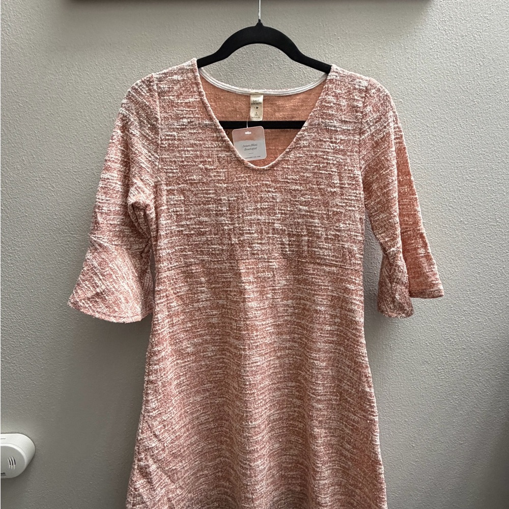 Pink Textured Knit Dress